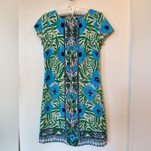 Lilly Pulitzer Blue and Green Floral Mini Dress